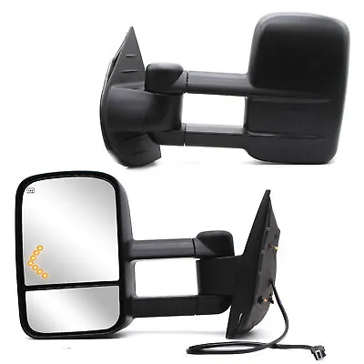 Pair Towing Mirrors For 2007-2013 Silverado Sierra 2500 Power Heated Arrow Lamp • $97.73