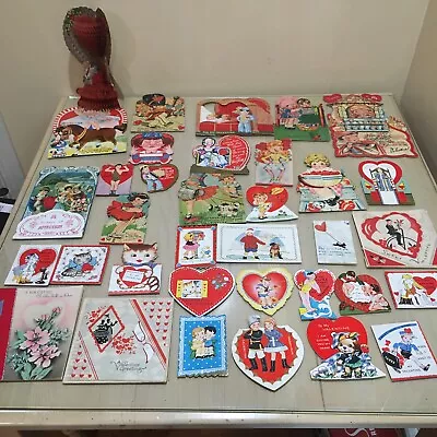 LOT Of 35 - Vintage Valentine Cards School Kids Die Cut Mechanical 1920s 30s • $88