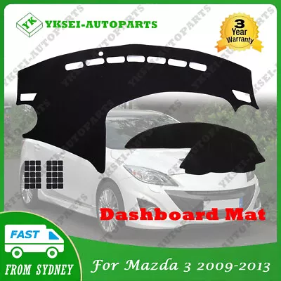 Suit For Mazda 3 M3 2009-2013 Dashboard Sun Cover Dashmat Dash Mat Pad Black RHD • $23.27