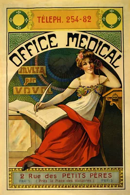 Doctor Office Medical Medicine Fashion Lady French Vintage Poster Repro FREE S/H • $22.15
