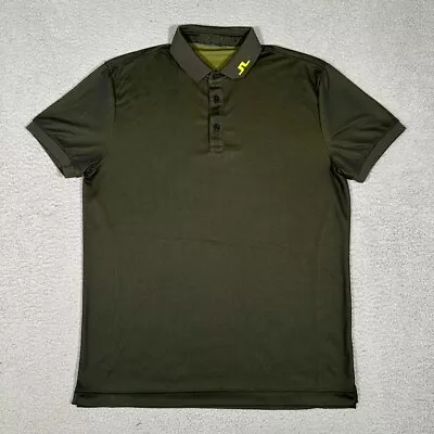 J Lindberg Shirt Mens Large Green Slim Fit Golf Polo Performance Stretch Logo • $29.95