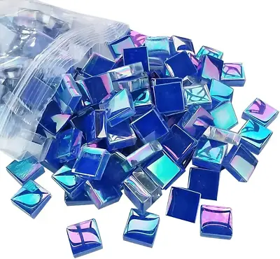 200 Pcs Mosaic Tiles For Crafts Iridescent Crystal Mosaic Glass Tile Focal20 For • $12.19