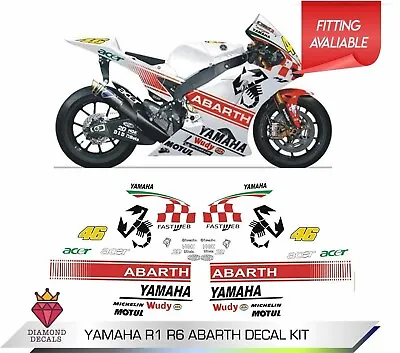 Yamaha R1 R6 Abarth Track Day Motorbike Vinyl Graphics Kit Decals Any Year • £94.95