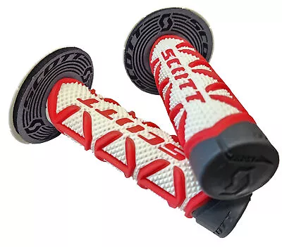 Scott Diamond Handlebar Grips Red White With Donuts Motocross Dirtbike • $16.95