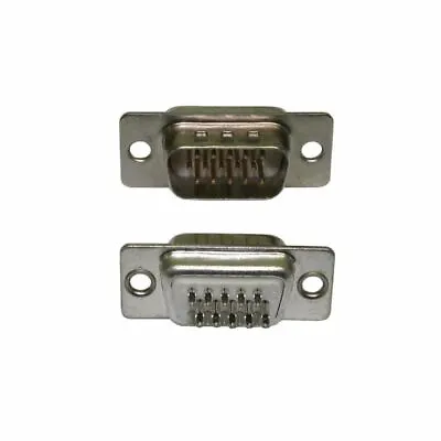 SVGA VGA 15 Pin HD15 D Sub Male Solder Type Connector Chassis Adaptor • £2.82