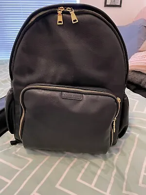 Nappy Society Black Leather Bag With Pram Caddy • $120