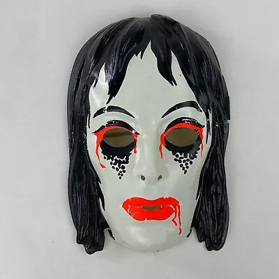 Vintage Ben Cooper Collegeville Vampire Girl Halloween Mask Glow In The Dark • $39.99