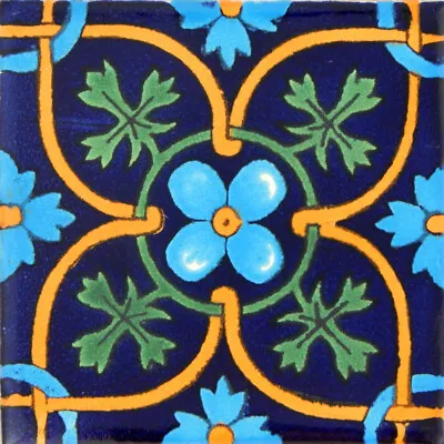 Mexican Tile Folk Art Handmade Talavera Backsplash Handpainted Mosaic # C354 • $1.79