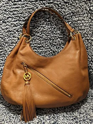 Michael Michael Kors Brown Leather Tassel Charm Crossbody/Shoulder Bag • $59.99