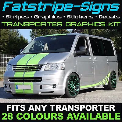 To Fit VW TRANSPORTER T6 STRIPES STICKERS GRAPHICS DECALS DAY VAN CAMPER SWB LWB • £76.99