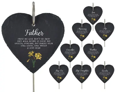 Grave Stick Marker Daffodil Slate Memorial Plaque Those We Love Don't Go Away • £12.99