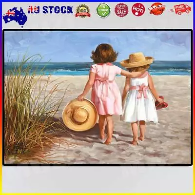 # Diamond Painting DIY Beach Girl Hat Full Round Drill Picture • $9.98