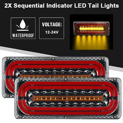 2X Sequential Indicator LED Tail Lights Trailer Ute Caravan Truck Stop 12-24V • $30.99