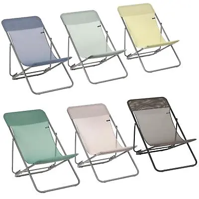 Lafuma Maxi Transat Deck Chair Batyline Garden Chair Blue Green Orange Yellow • £62.99