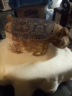 Vintage English Bulldog Velvet Upholstered Ottoman Foot Stool Rest Figural Dog • $100