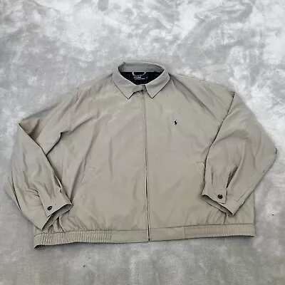 Ralph Lauren Polo Bomber Jacket Vintage 90s Mens 3X Big Beige • £69.99