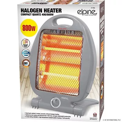 £22.49 • Buy 800W Portable Electric Halogen Quartz Heater Instant Heat 2 Bars Free Standing