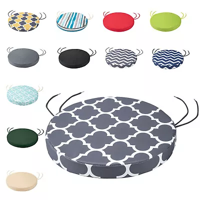 WATERPROOF Round Chair Cushion Seat Pads OUTDOOR Garden Patio BISTRO CIRCULAR • £16.99