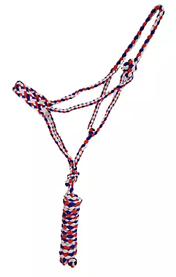 D.A. Brand Patriotic Braided Nylon Mule Tape Halter With 8' Lead Horse Tack • $24.95