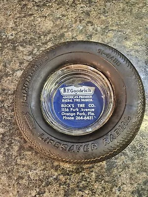 Vintage B.F. Goodrich Lifesaver Tire Ashtray ~ Buck's Tire Orange Park Florida • $12.99