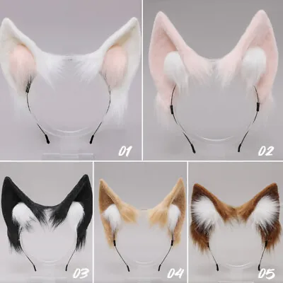 Costume Faux Fox Ears Fur Anime Cosplay Hair Clip Headband Party Party Halloween • $17.50