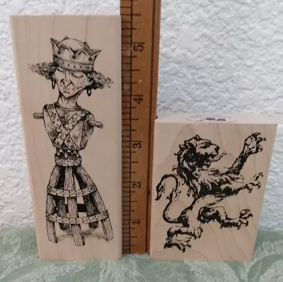 Stampers Anonymous Rubber Stamps QUEEN P3-1143 And Jim Holtz LION Crest M3-1212 • $11.69
