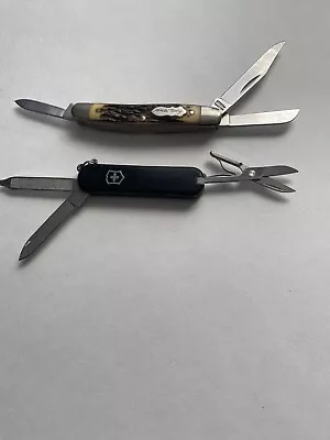 Vintage Victorinox Switerland & Uncle Henry Schrade+ USA807UH Pocket Knife Lot 2 • $25