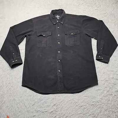 Mens Guide Gear Black Chamois Button Up Long Sleeve Shirt Size XL Tall • $20.90