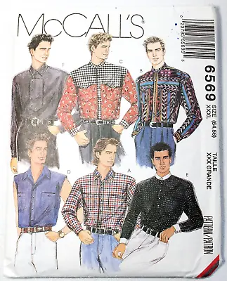 Vintage McCall's 6569 Men's Western Band Collar Casual Shirt Pattern Size XXXL • $6.99