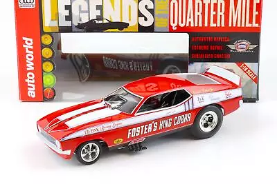 1:18 Auto World 1972 Ford MUSTANG Nhra Funny Car Fosters King Cobra Red/White • $176.38