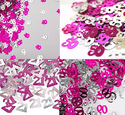 Birthday Party Table Confetti Pink Silver Decorations All Age Sprinkles Scatter • £1.29