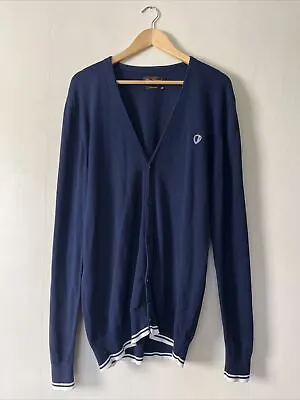 Ben Sherman Signature Mod Navy Blue Cardigan Cotton Size L P2P 21’ • $28.58