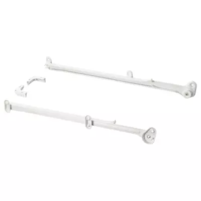 IKEA New HJÄLPA Pull Out Rail For Baskets White Steel Base Pack Of 2 55 Cm • £9.63