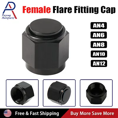 4/6/8/10/12 AN Female Flare Fitting Cap Block Off Nut Aluminum For Fuel Systems • $4.95