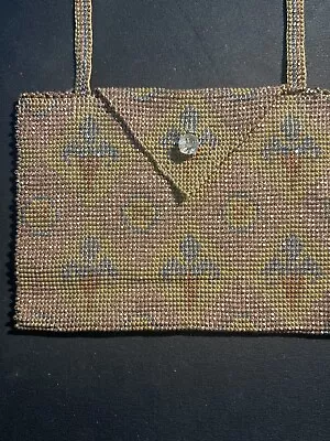 Steel Cut Micro Beaded Bag Purse Art Deco Vintage Antique Victorian French • $9.99