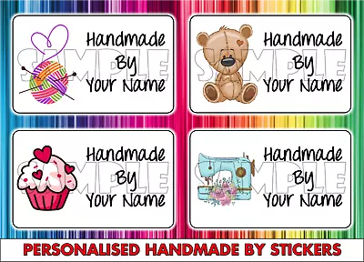 65 X Personalised Mini Stickers Labels Craft Handmade By Scrapbook • £1.95