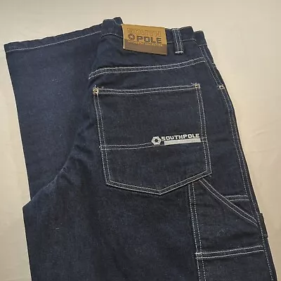 Men's Southpole Authentic Collection Size 32x34 Nwt Dark Wash Baggy Vtg Y2k • $55.99