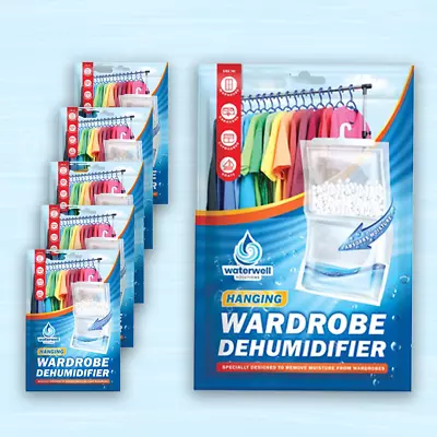 Hanging Interior Wardrobe Dehumidifier Bags Moisture Remover Bedroom Absorber • £5.99