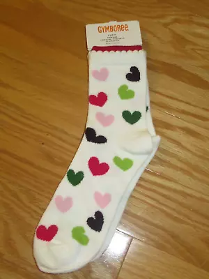 Gymboree Girls Socks 8 And Up Shoe Size 1 + 2011 Pups & Kisses Hearts  NEW • $2