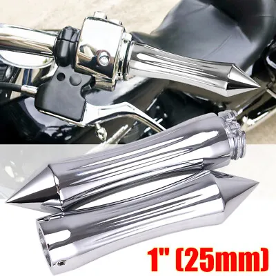 Spiked Handlebar Custom Motorcycle Hand Grips Cruiser Chopper Street Bike 1 Inch • $22.51