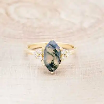 Moss Agate Ring Vintage Engagement Rings For Women Gemstone Birthstone • $56.95