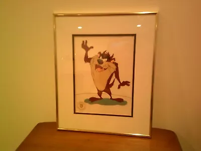 Warner Brother Sericel TAZ By Robert McKimson VINTAGE 1992 COA 15 X 18  FRAMED • $139.95