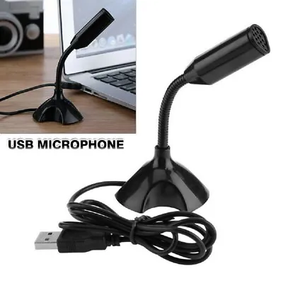 USB Computer Mini Condenser Microphone Stand Recording Mic For Desktop PC/Laptop • $4.94