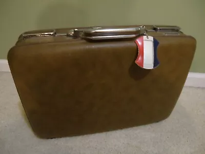 Vintage- -American Tourister- -Escort- -Brown Hard Briefcase Luggage -Combo Lock • $34.95