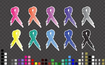 Cancer Ribbon Car Decal Sticker Breast Prostate Skin Colon Survivor Any Colour • $6.99