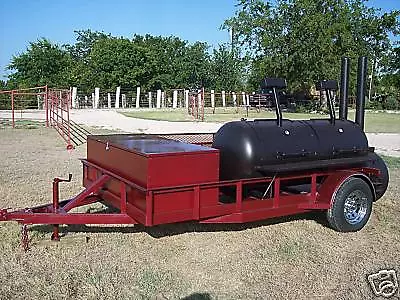 NEW Reverse Flow BBQ Pit Smoker Cooker And Charcoal Grill Trailer • $7600