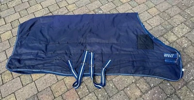 £10 • Buy Equestrian Horse Rug- Amigo Lightweight Navy Turn-out Rug 6'3 - Used