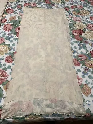 Vintage Antique Cream Silk Floral Shawl Wedding 86 X 19 From Original Family • $69.95