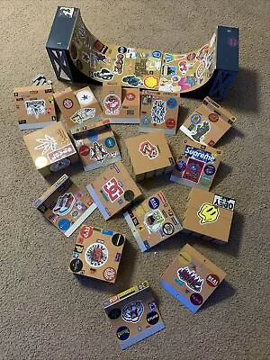 Tech Deck Ramps Lot Half Pipe Plus 16 Pieces With Stickers 18+ • $60