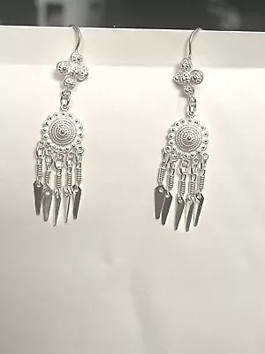 Hmong Ethnic Style Earrings 925 Silver • $30